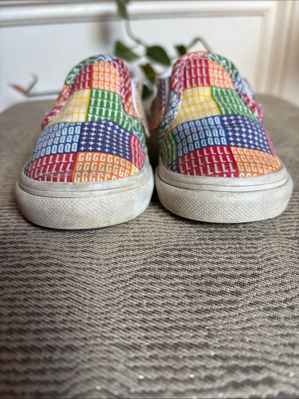 Vans Pride Rainbow Patchwork Classic Slip-On Sneakers Baby 5.5